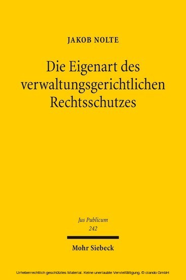 Die Eigenart des verwaltungsgerichtlichen Rechtsschutzes main product photo