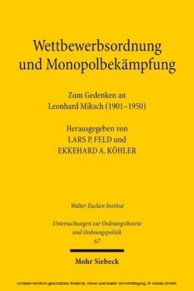 Wettbewerbsordnung und Monopolbekämpfung