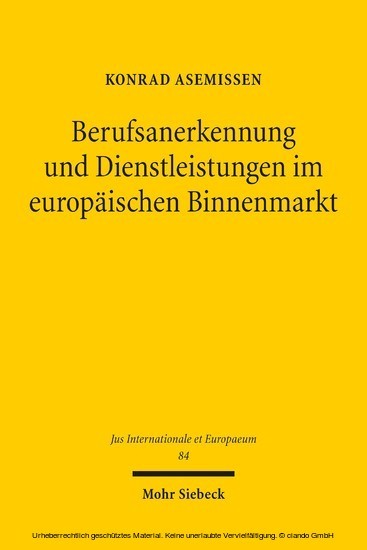 Berufsanerkennung und Dienstleistungen im europäischen Binnenmarkt main product photo