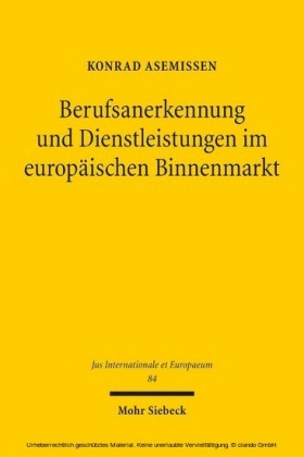 Berufsanerkennung und Dienstleistungen im europäischen Binnenmarkt