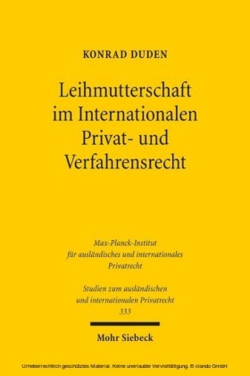 Leihmutterschaft im Internationalen Privat- und Verfahrensrecht