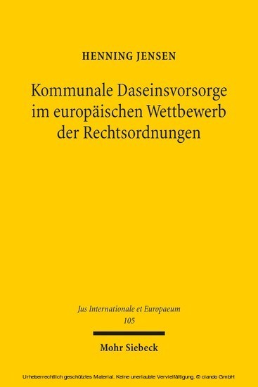 Kommunale Daseinsvorsorge im europäischen Wettbewerb der Rechtsordnungen main product photo