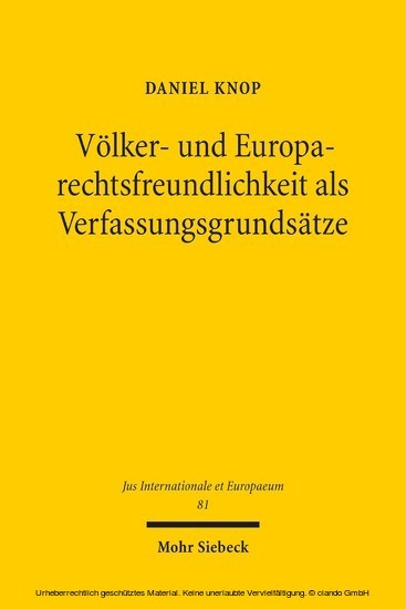 Völker- und Europarechtsfreundlichkeit als Verfassungsgrundsätze main product photo