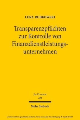 Transparenzpflichten zur Kontrolle von Finanzdienstleistungsunternehmen