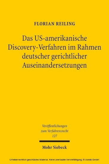 Das US-amerikanische Discovery-Verfahren im Rahmen deutscher gerichtlicher Auseinandersetzungen main product photo