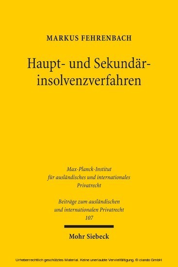 Haupt- und Sekundärinsolvenzverfahren main product photo