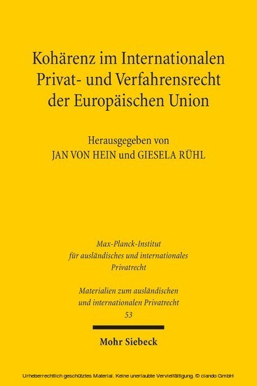 Kohärenz im Internationalen Privat- und Verfahrensrecht der Europäischen Union main product photo
