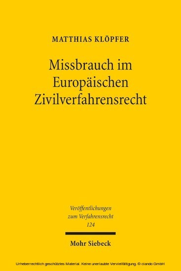 Missbrauch im Europäischen Zivilverfahrensrecht main product photo