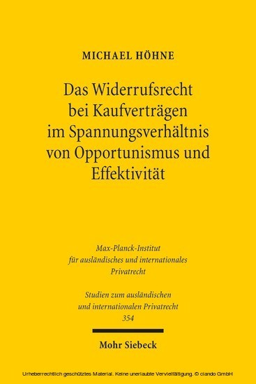Das Widerrufsrecht bei Kaufverträgen im Spannungsverhältnis von Opportunismus und Effektivität main product photo