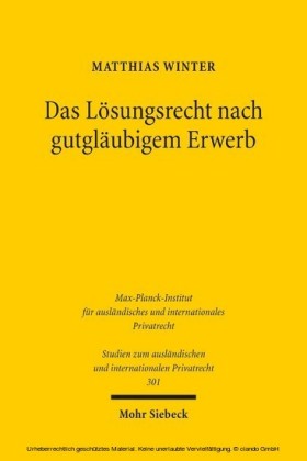 Das Lösungsrecht nach gutgläubigem Erwerb