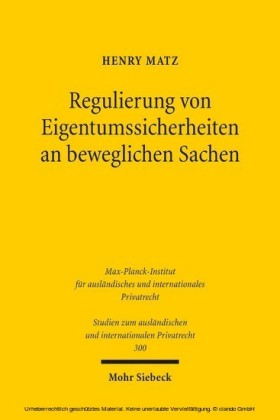 Regulierung von Eigentumssicherheiten an beweglichen Sachen