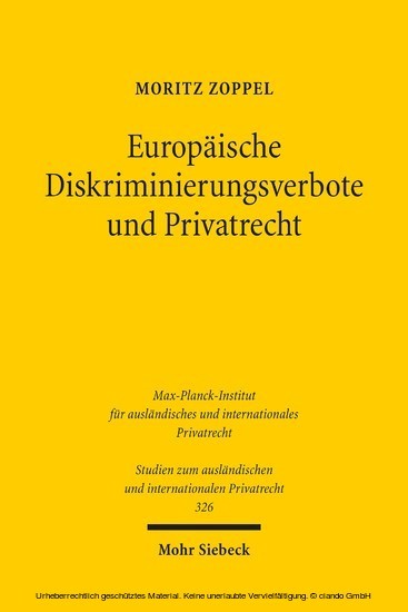Europäische Diskriminierungsverbote und Privatrecht main product photo