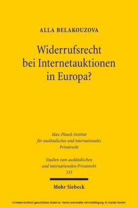 Widerrufsrecht bei Internetauktionen in Europa?