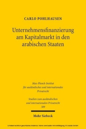 Unternehmensfinanzierung am Kapitalmarkt in den arabischen Staaten