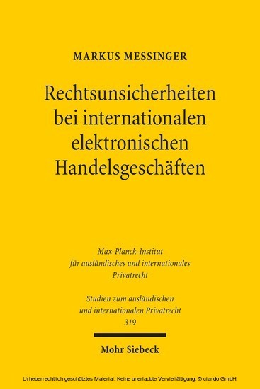 Rechtsunsicherheiten bei internationalen elektronischen Handelsgeschäften main product photo