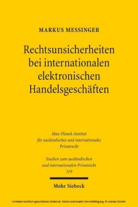 Rechtsunsicherheiten bei internationalen elektronischen Handelsgeschäften