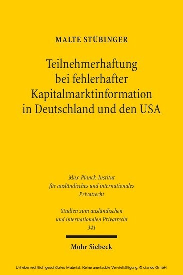 Teilnehmerhaftung bei fehlerhafter Kapitalmarktinformation in Deutschland und den USA main product photo