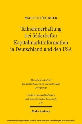 Teilnehmerhaftung bei fehlerhafter Kapitalmarktinformation in Deutschland und den USA