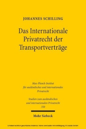 Das Internationale Privatrecht der Transportverträge