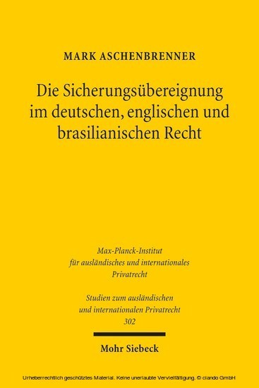 Die Sicherungsübereignung im deutschen, englischen und brasilianischen Recht main product photo