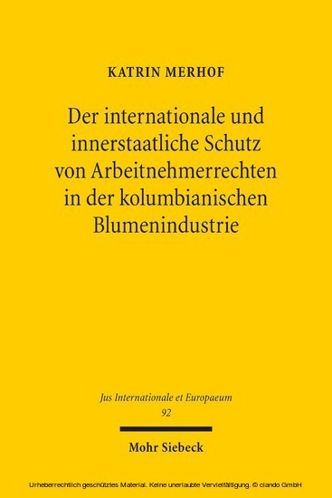 Der internationale und innerstaatliche Schutz von Arbeitnehmerrechten in der kolumbianischen Blumenindustrie main product photo