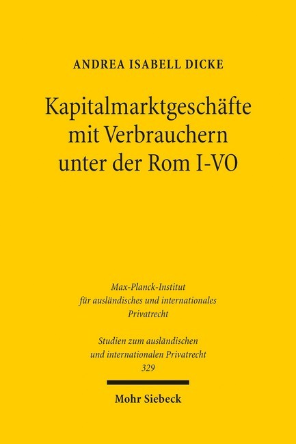 Kapitalmarktgeschäfte mit Verbrauchern unter der Rom I-VO main product photo
