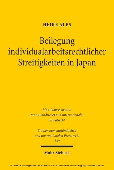 Beilegung individualarbeitsrechtlicher Streitigkeiten in Japan main product photo