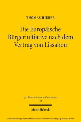 Die Europäische Bürgerinitiative nach dem Vertrag von Lissabon