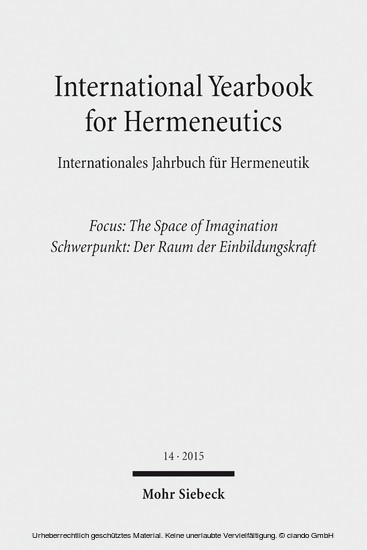 International Yearbook for Hermeneutics / Internationales Jahrbuch für Hermeneutik main product photo