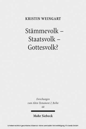 Stämmevolk - Staatsvolk - Gottesvolk? main product photo