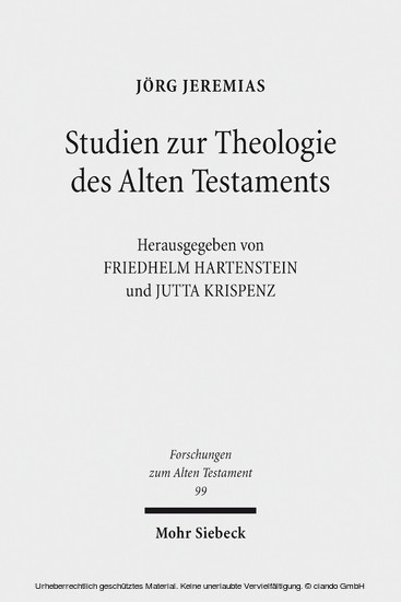 Studien zur Theologie des Alten Testaments main product photo
