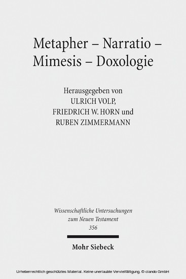 Metapher - Narratio - Mimesis - Doxologie main product photo