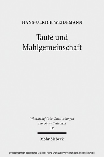 Taufe und Mahlgemeinschaft main product photo