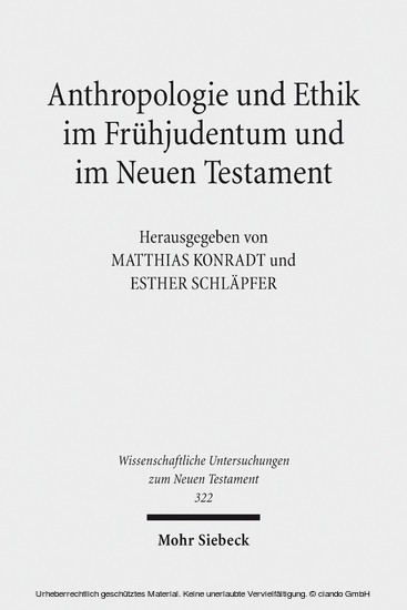 Anthropologie und Ethik im Frühjudentum und im Neuen Testament main product photo