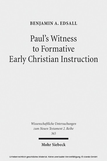 Paul's Witness to Formative Early Christian Instruction main product photo