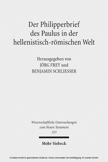 Der Philipperbrief des Paulus in der hellenistisch-römischen Welt main product photo
