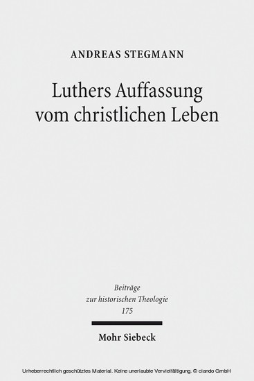 Luthers Auffassung vom christlichen Leben main product photo