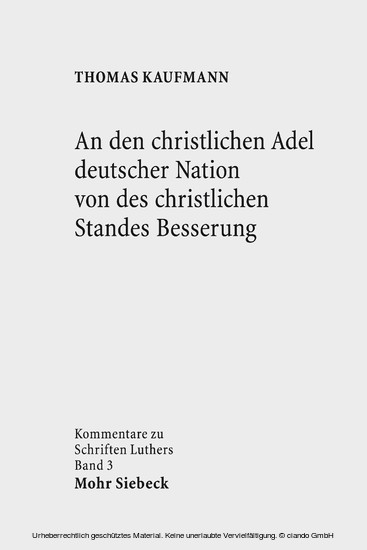 An den christlichen Adel deutscher Nation von des christlichen Standes Besserung main product photo