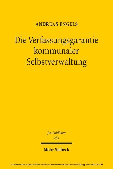 Die Verfassungsgarantie kommunaler Selbstverwaltung main product photo