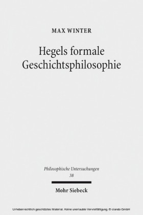 Hegels formale Geschichtsphilosophie