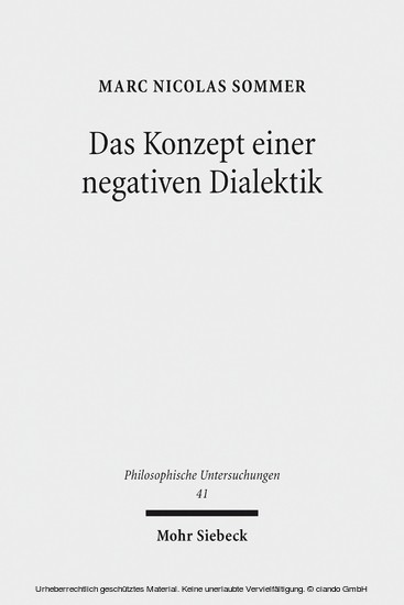Das Konzept einer negativen Dialektik main product photo
