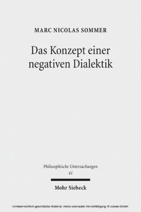 Das Konzept einer negativen Dialektik