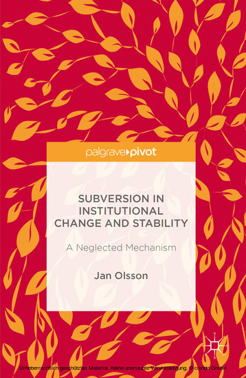 Subversion in Institutional Change and Stability main product photo
