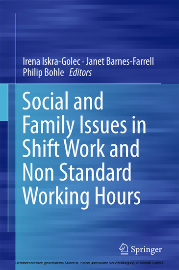 Social and Family Issues in Shift Work and Non Standard Working Hours main product photo
