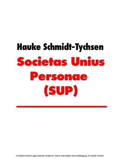 Societas Unius Personae (SUP) main product photo