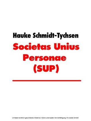 Societas Unius Personae (SUP)