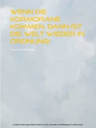 Wenn die Kormorane kommen, dann ist die Welt wieder in Ordnung!
