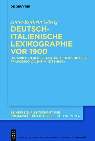 Deutsch-italienische Lexikographie vor 1900 main product photo