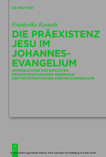 Die Präexistenz Jesu im Johannesevangelium main product photo