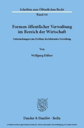 Formen öffentlicher Verwaltung im Bereich der Wirtschaft.